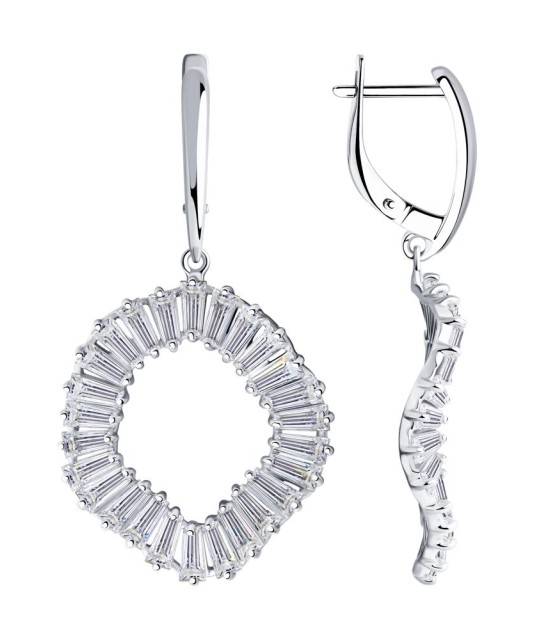 Sidabriniai auskarai su cirkoniais - Sidabriniai auskarai - Goldinga