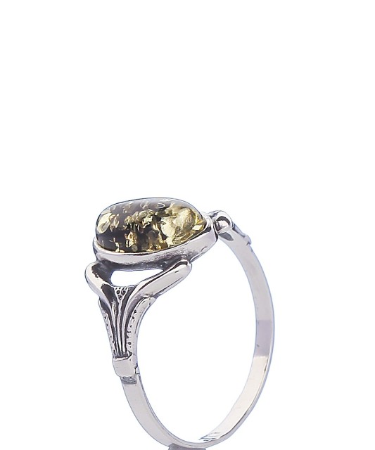 Sidabrinis žiedas su gintaru - Sidabriniai žiedai - Goldinga