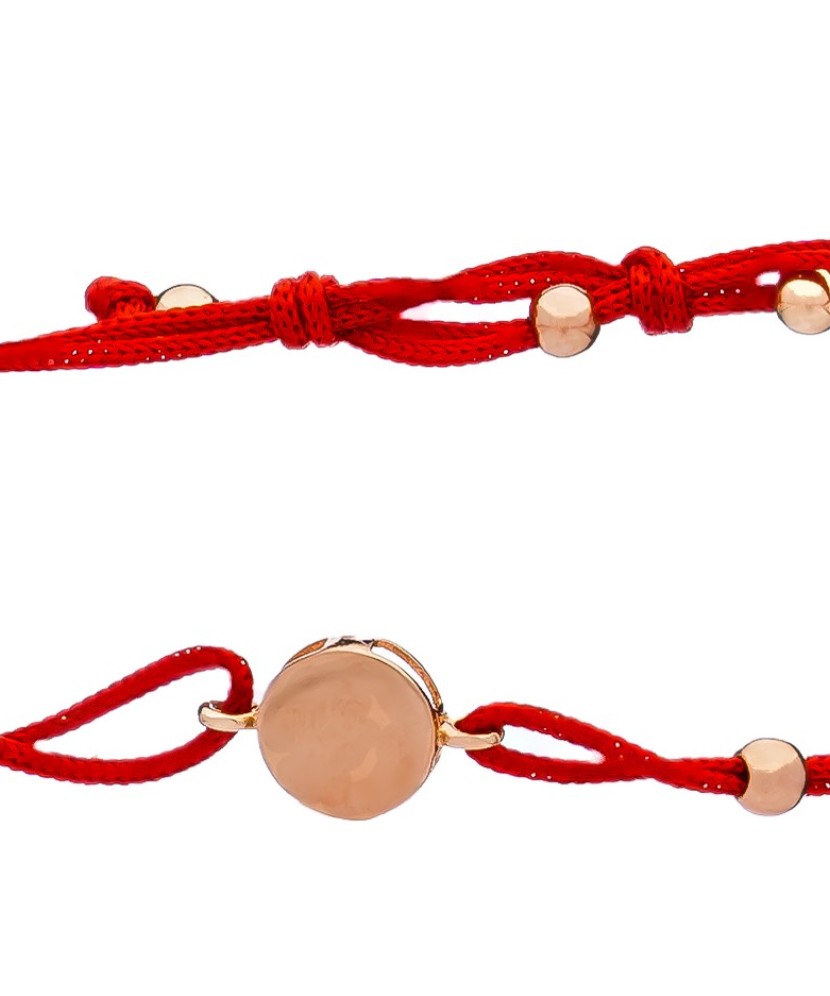 Raudono siūlo apyrankė su auksu - Siūlų apyrankės su auksu - Goldinga