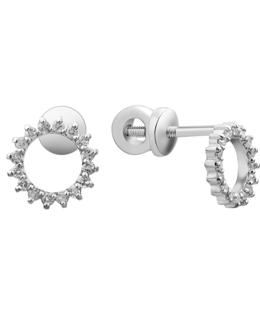 Sidabriniai auskarai su briliantais - Sidabriniai auskarai su brangakmeniais - Goldinga