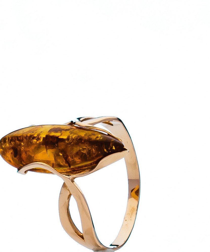 Auksinis žiedas su gintaru - Auksiniai žiedai - Goldinga