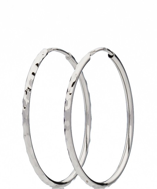 Balto aukso auskarai rinkutės 25mm - Auksiniai auskarai - Goldinga