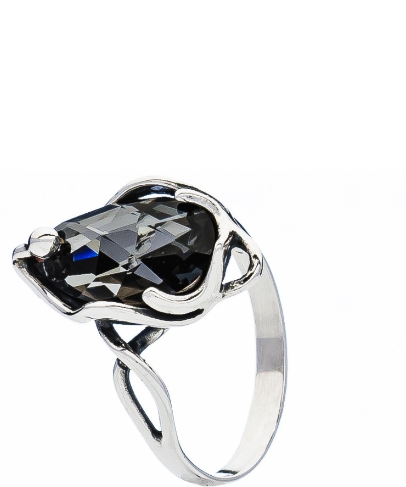 Sidabrinis žiedas su kristalu - Sidabriniai žiedai - Goldinga