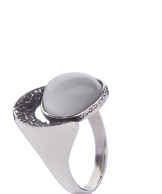 Sidabrinis žiedas su katės akies akmeniu - Sidabriniai žiedai - Goldinga