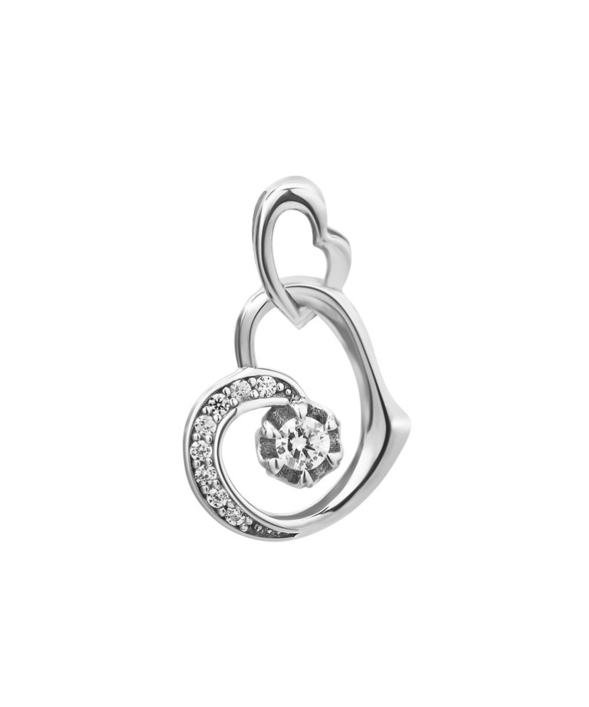 Sidabrinis pakabukas su cirkoniais "Širdelė" - Sidabriniai pakabukai - Goldinga