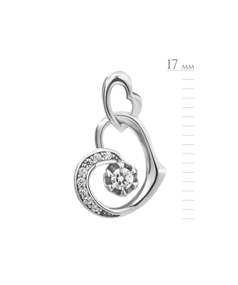 Sidabrinis pakabukas su cirkoniais "Širdelė" - Sidabriniai pakabukai - Goldinga