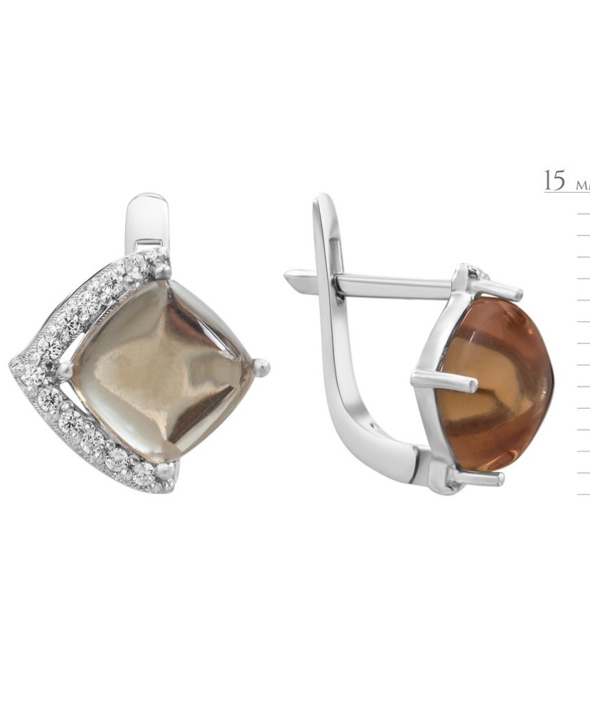 Sidabriniai Auskarai Su Cirkoniais ir nano sultanitu - Sidabriniai auskarai - Goldinga