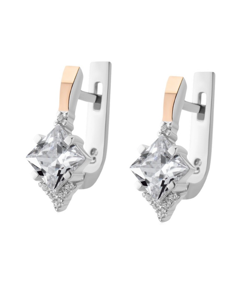 Sidabriniai Auskarai Dengti Auksu Su Cirkoniais - Sidabriniai auskarai - Goldinga