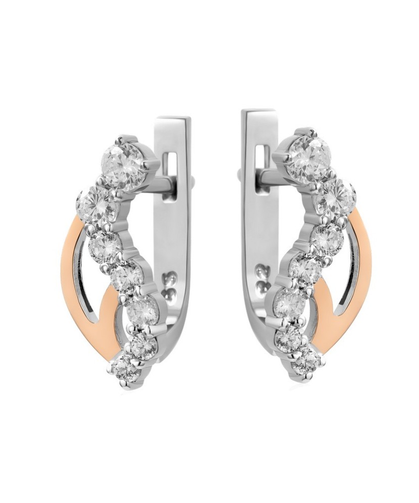 Sidabriniai Auskarai Dengti Auksu Su Cirkoniais - Sidabriniai auskarai - Goldinga