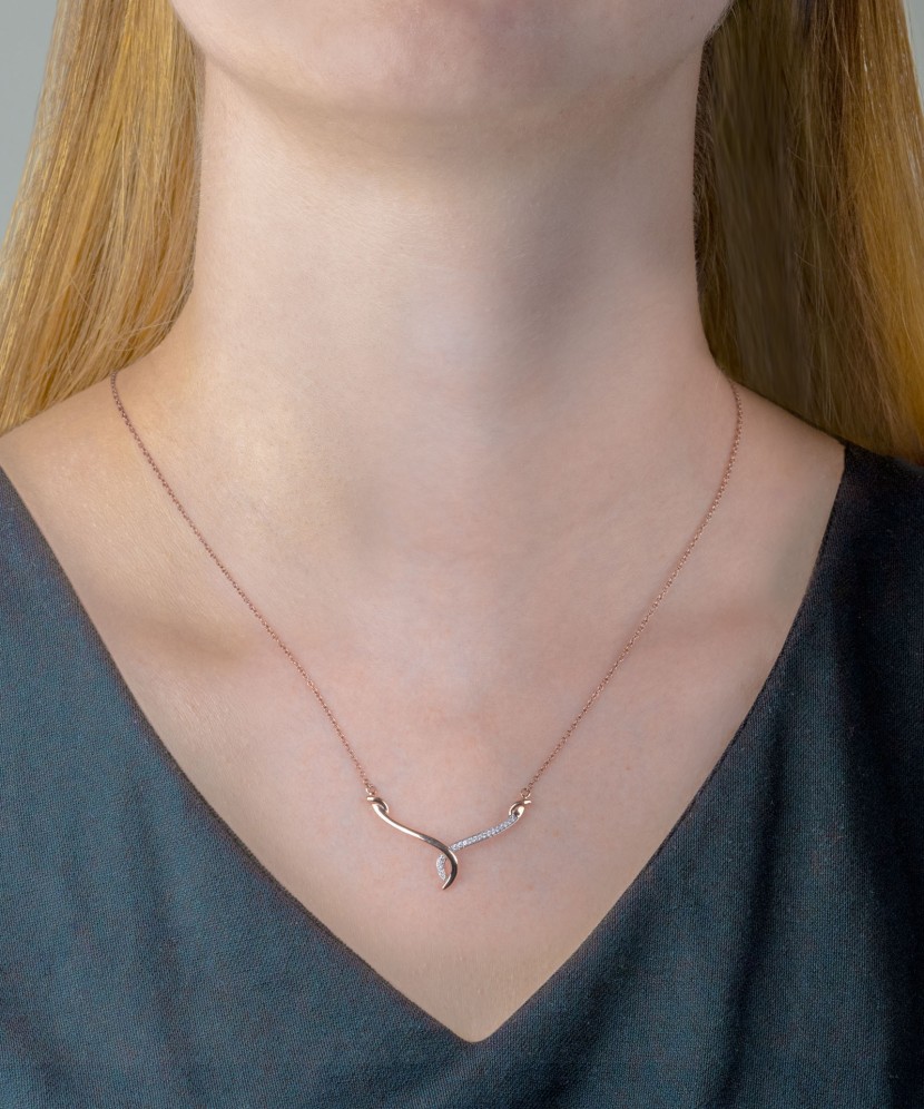 Auksinė grandinėlė su deimantiniu pakabuku - Auksinės grandinėlės su pakabukais - Goldinga