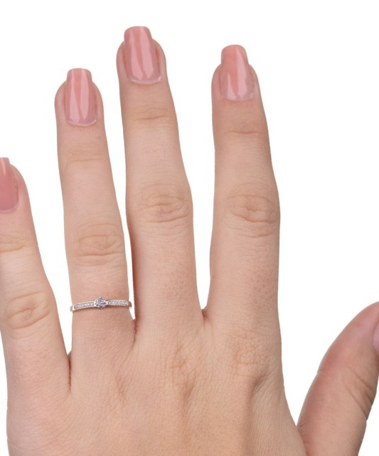 Auksinis žiedas su deimantais - Auksiniai Žiedai su brangakmeniais - Goldinga