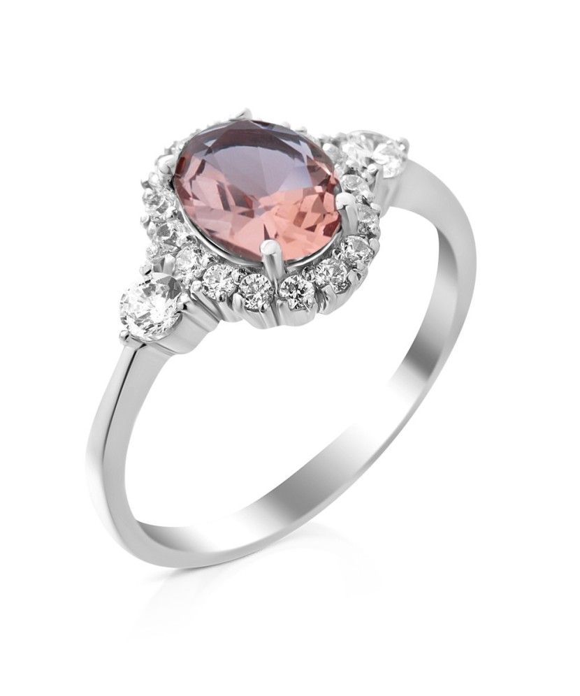 sidabrinis žiedas su sultanitu ir cirkoniais - Sidabriniai žiedai - Goldinga