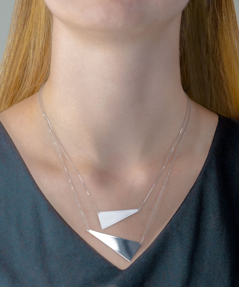 Dviguba sidabrinė grandinėlė su pakabukais - Sidabrinės grandinėlės su pakabukais - Goldinga