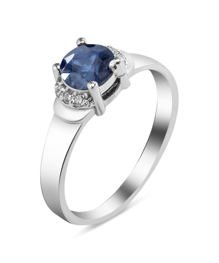 Sidabrinis žiedas su kianitu ir cirkoniais - Sidabriniai žiedai - Goldinga