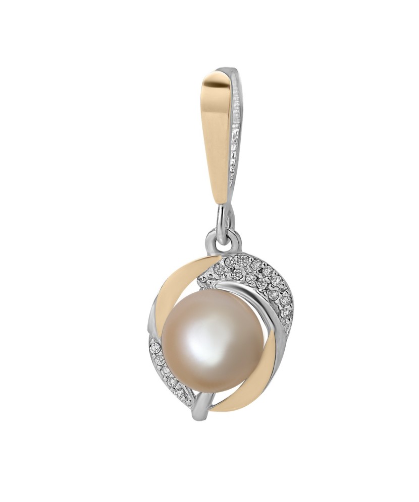 Sidabrinis pakabukas su perlu ir cirkoniais - Sidabriniai pakabukai - Goldinga