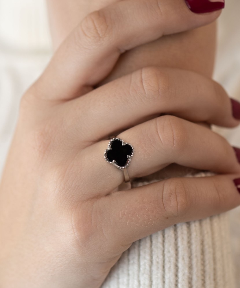 Sidabrinis žiedas su emale - Sidabriniai žiedai - Goldinga