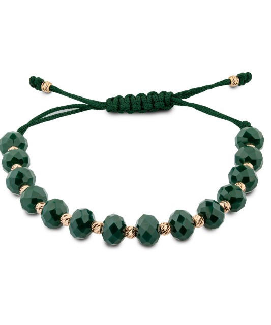 Žalio siūlo apyrankė su auksu ir oniksais - Siūlų apyrankės su auksu - Goldinga