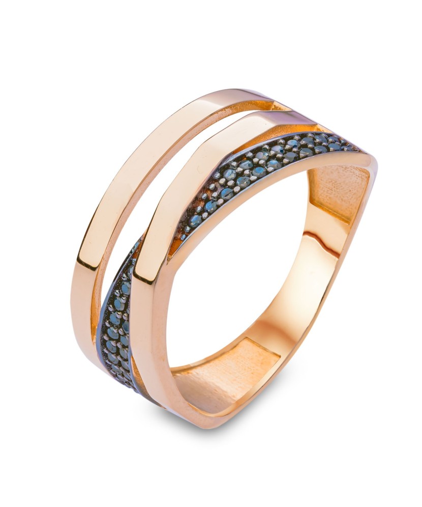 Auksinis žiedas su cirkoniais - Auksiniai žiedai - Goldinga