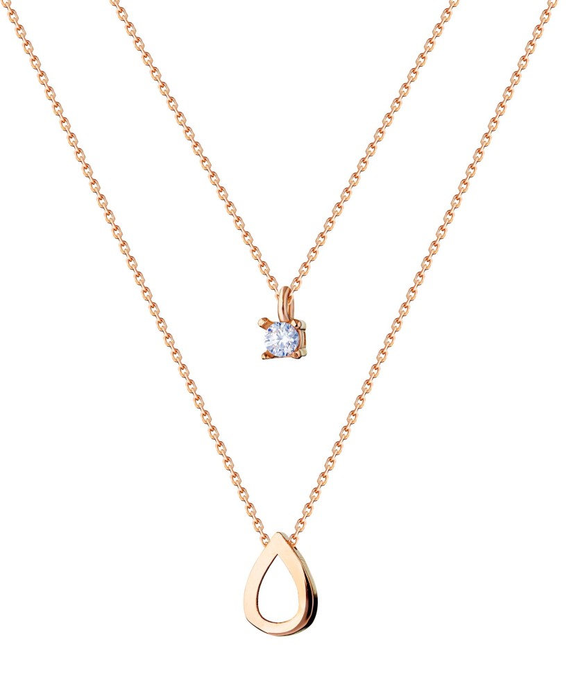 Auksinė grandinėlė su cirkonio pakabuku - Auksinės grandinėlės su pakabukais - Goldinga