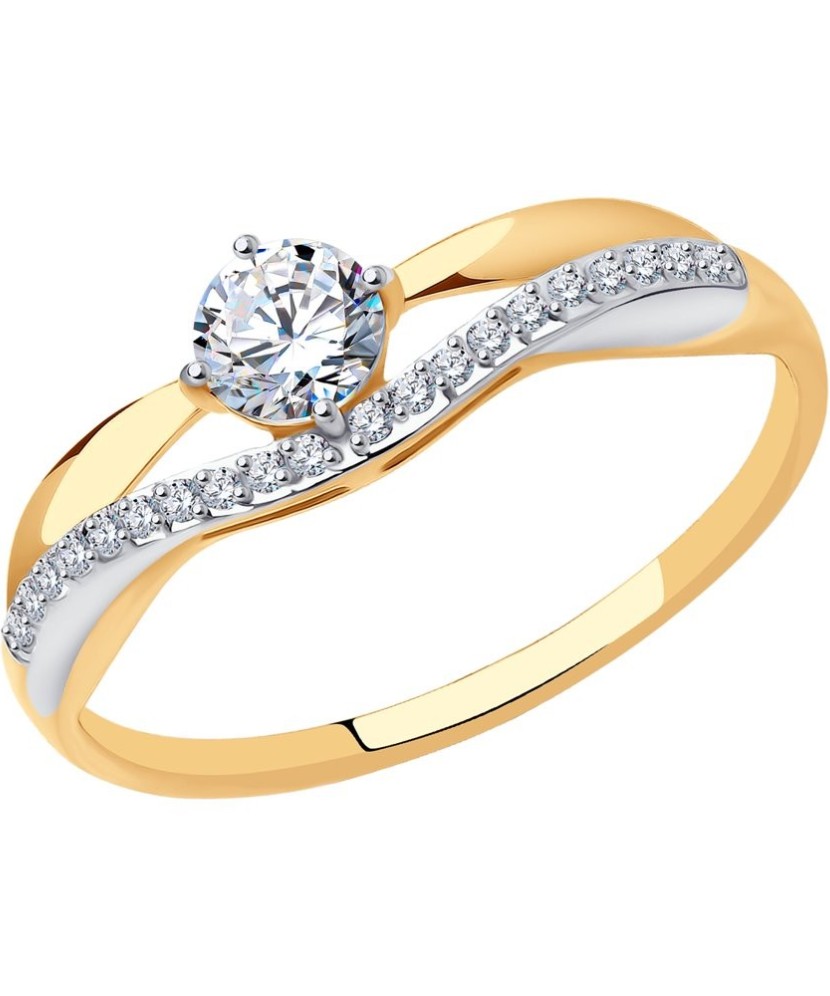 Auksinis žiedas su cirkoniais - Auksiniai žiedai - Goldinga