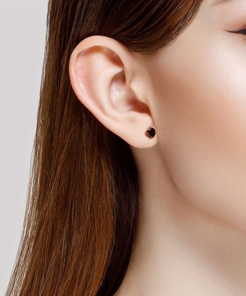 Auksiniai auskarai su granatais - Auksiniai auskarai - Goldinga