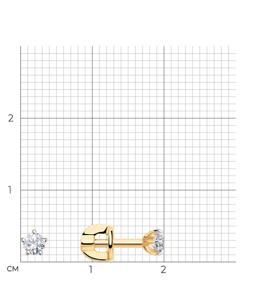 Auksiniai auskarai su cirkoniais - Auksiniai auskarai - Goldinga