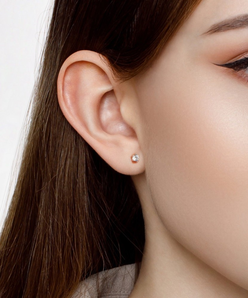 Auksiniai auskarai su cirkoniais - Auksiniai auskarai - Goldinga