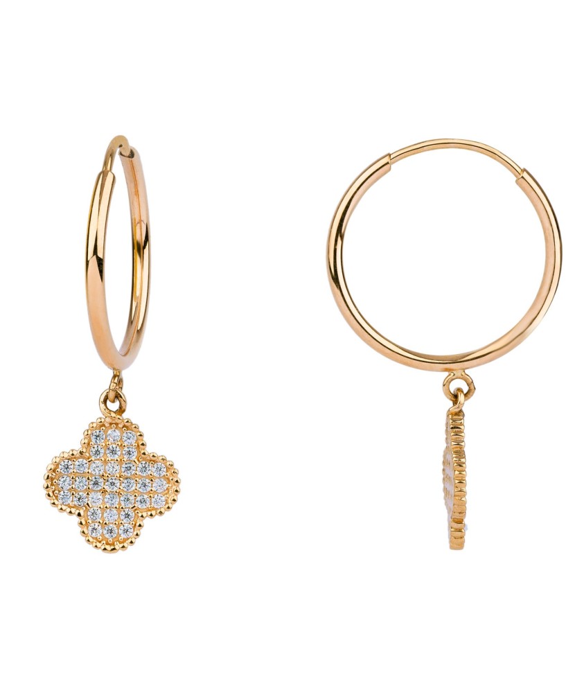 Auksiniai auskarai su cirkoniais - Auksiniai auskarai - Goldinga