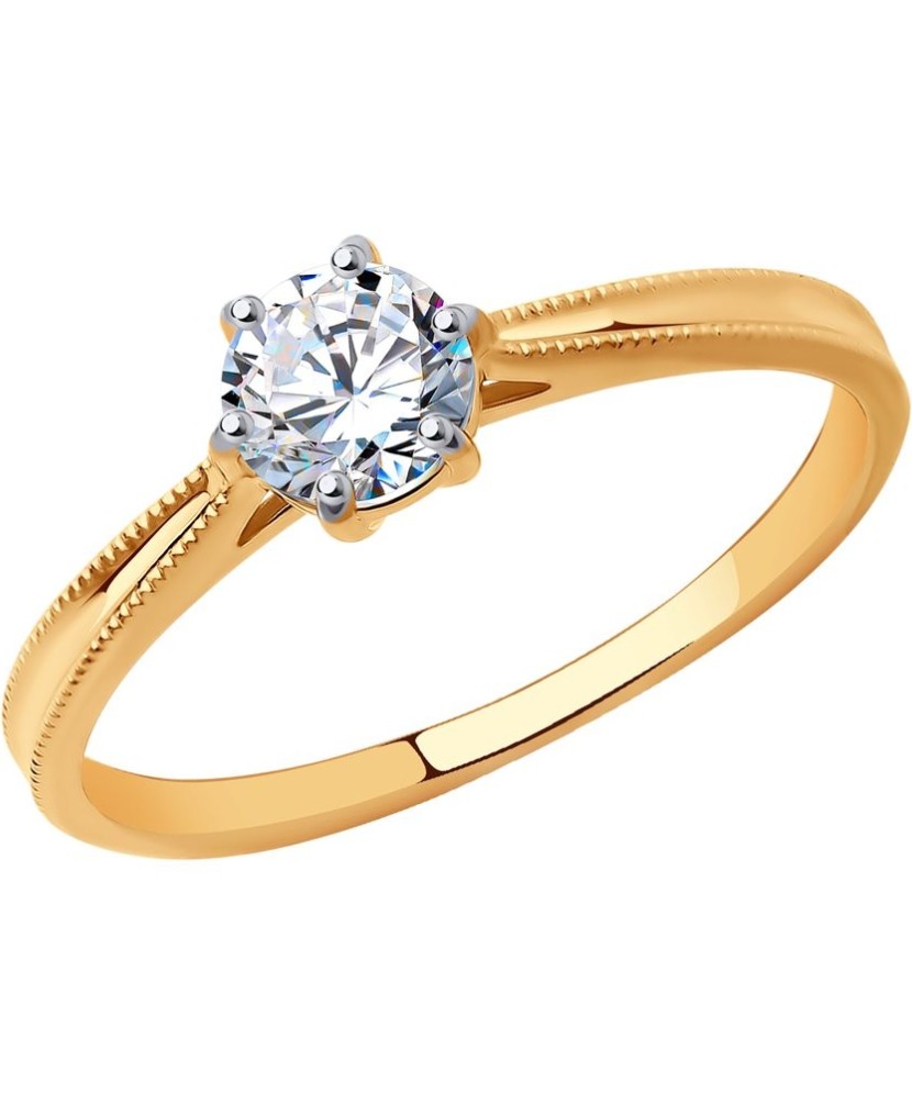 Auksinis žiedas su cirkoniu - Auksiniai žiedai - Goldinga