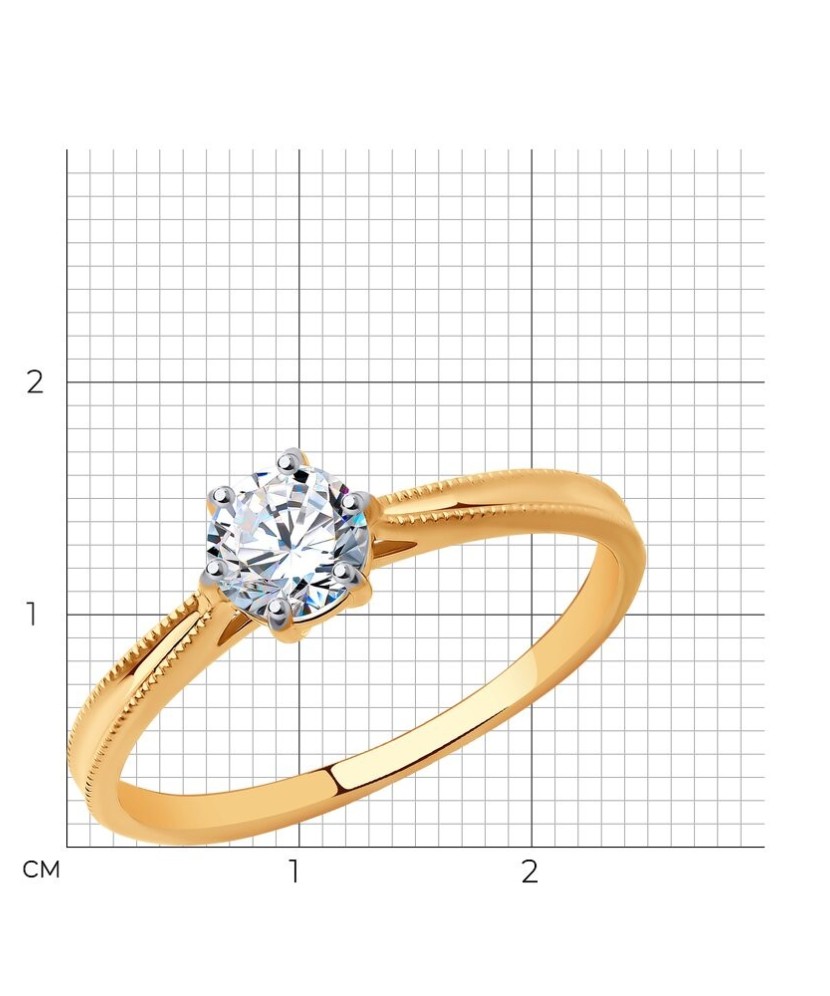 Auksinis žiedas su cirkoniu - Auksiniai žiedai - Goldinga