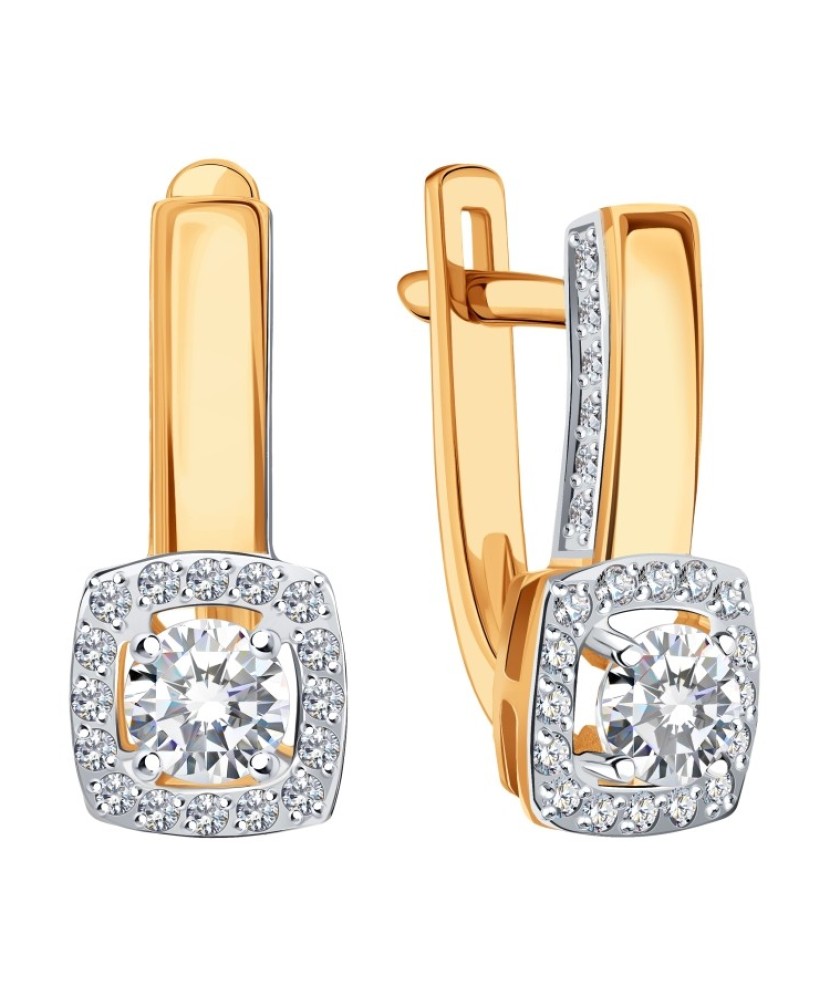 Auksiniai auskarai su cirkoniu - Auksiniai auskarai - Goldinga