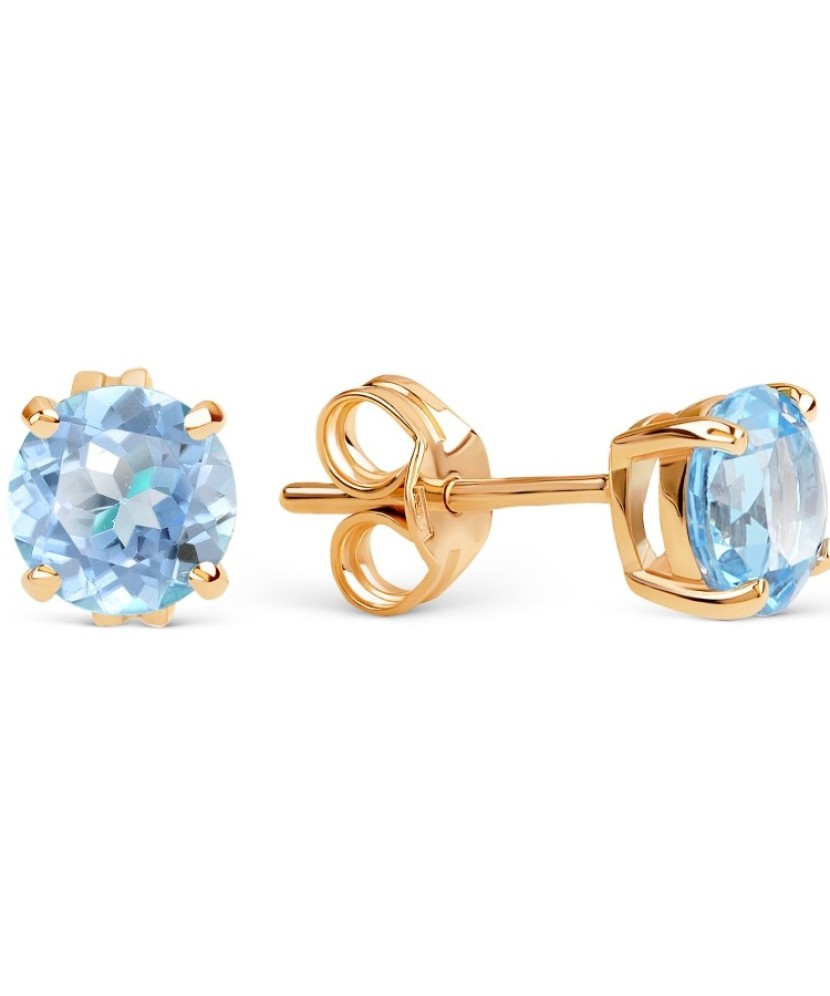 Auksiniai auskarai su topazais - Auksiniai auskarai - Goldinga