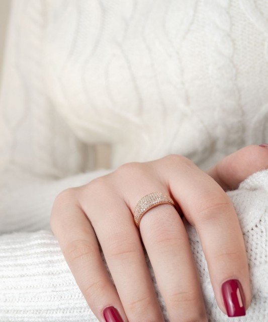 Auksinis žiedas su cirkoniais - Auksiniai žiedai - Goldinga