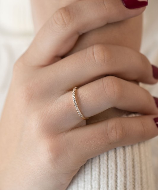 Auksinis žiedas su cirkoniais - Auksiniai žiedai - Goldinga