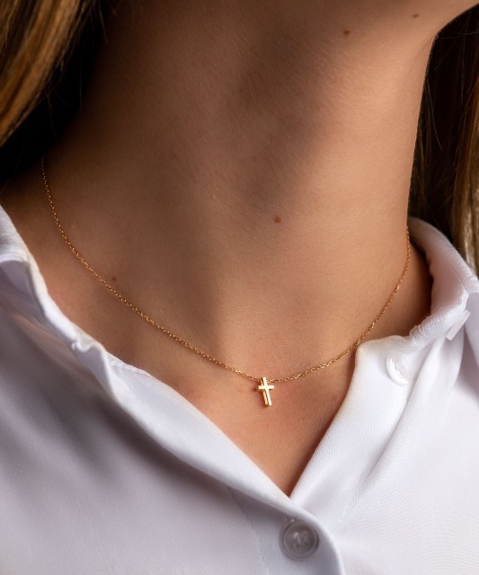 Auksinė grandinėlė su pakabuku "Kryželis" - Krikštynoms - Goldinga