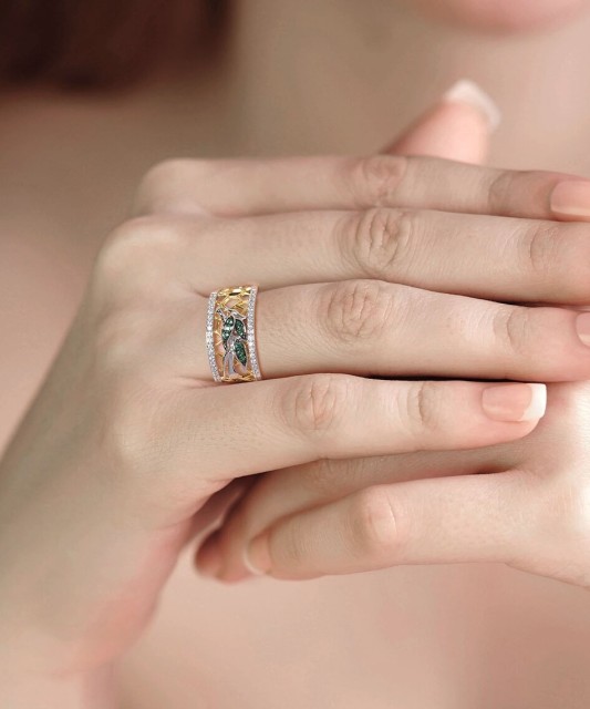 Sidabrinis žiedas su cirkoniais - Sidabriniai žiedai - Goldinga