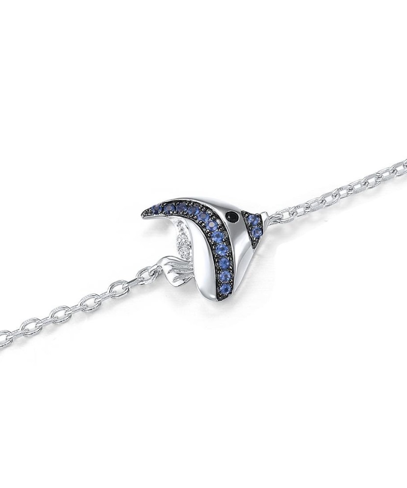 Sidabrinė apyrankė su cirkoniais "Žuvytė" - Sidabrinės apyrankės - Goldinga