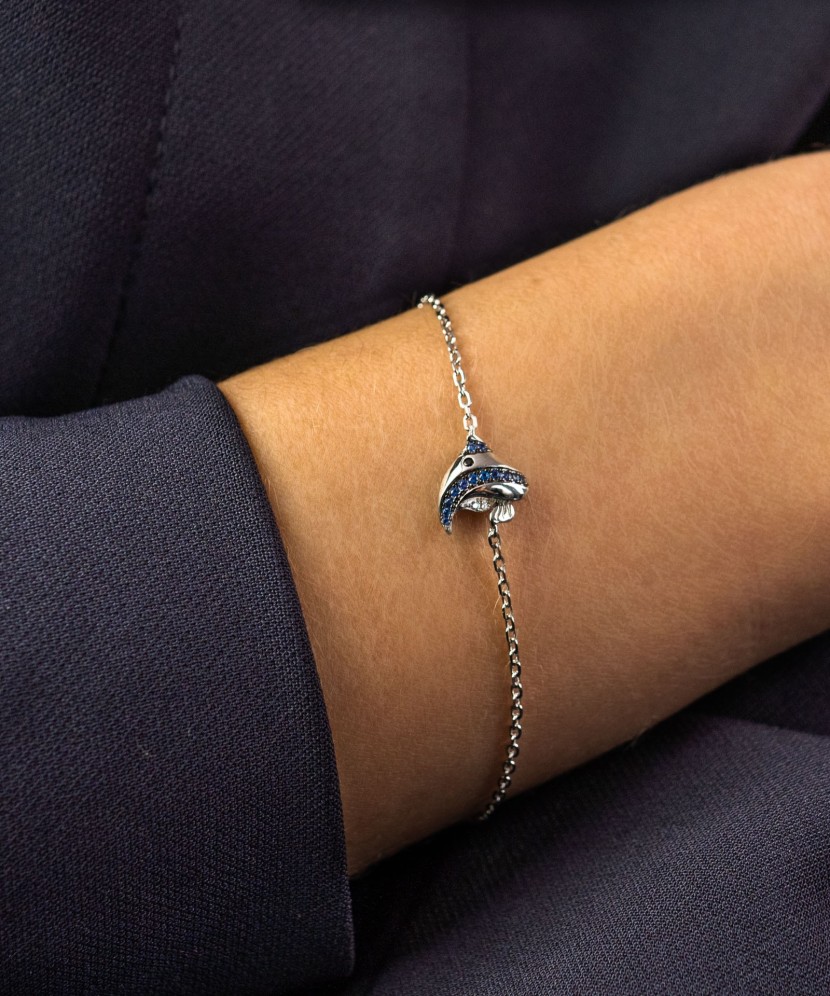 Sidabrinė apyrankė su cirkoniais "Žuvytė"  - Goldinga