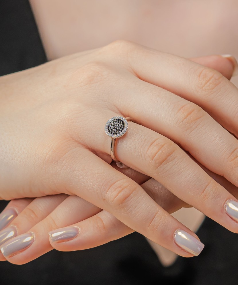 Sidabrinis žiedas su cirkoniais ir špineliais  - Goldinga