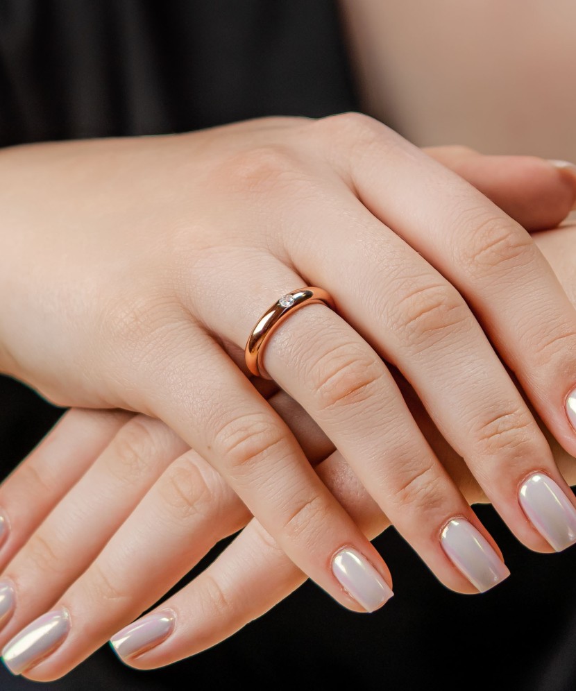 Sidabrinis paauksuotas žiedas su cirkoniu