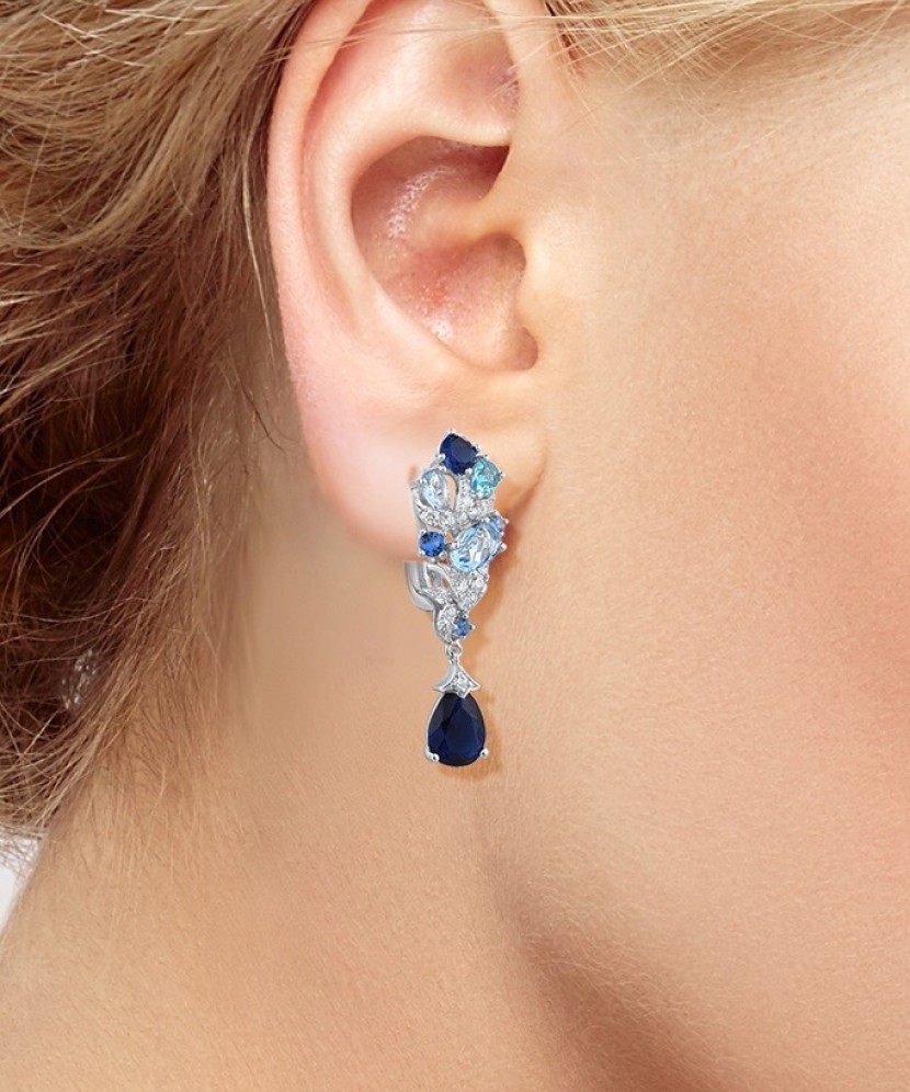 Sidabriniai auskarai su špineliais ir cirkoniais - Sidabriniai auskarai - Goldinga