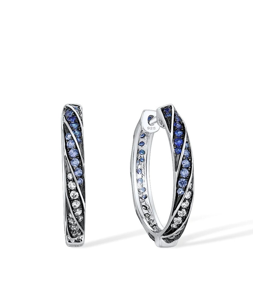 Sidabriniai auskarai su špineliais ir cirkoniais