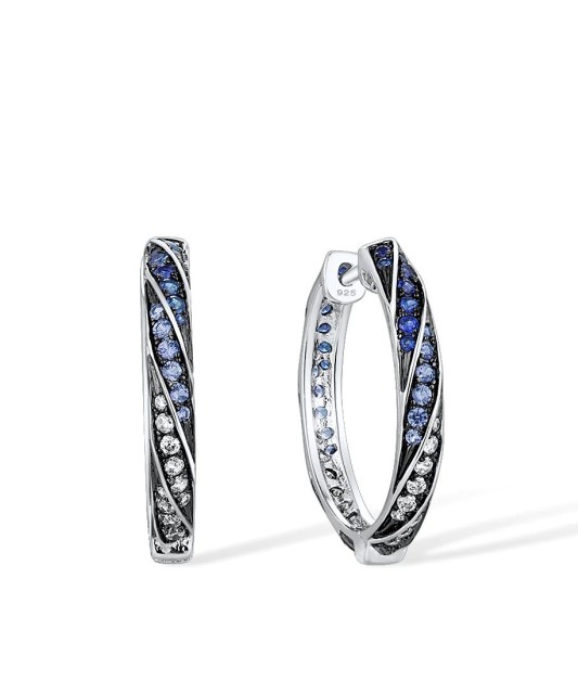 Sidabriniai auskarai su špineliais ir cirkoniais