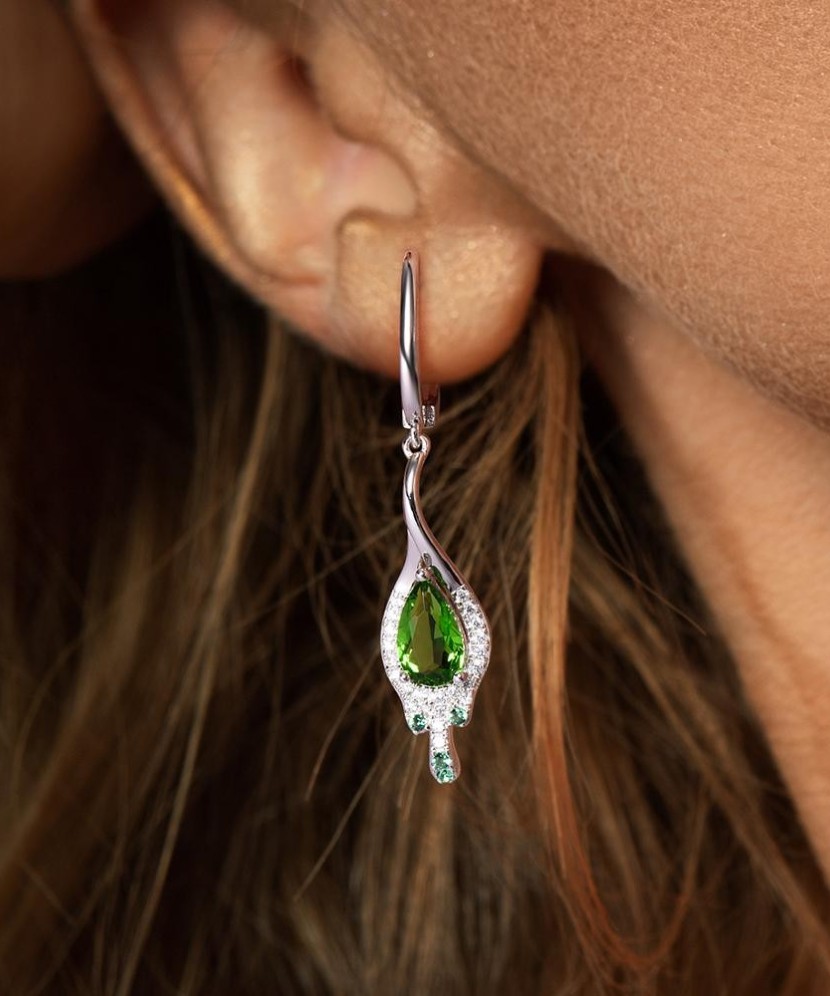 Sidabriniai auskarai su špineliais ir cirkoniais