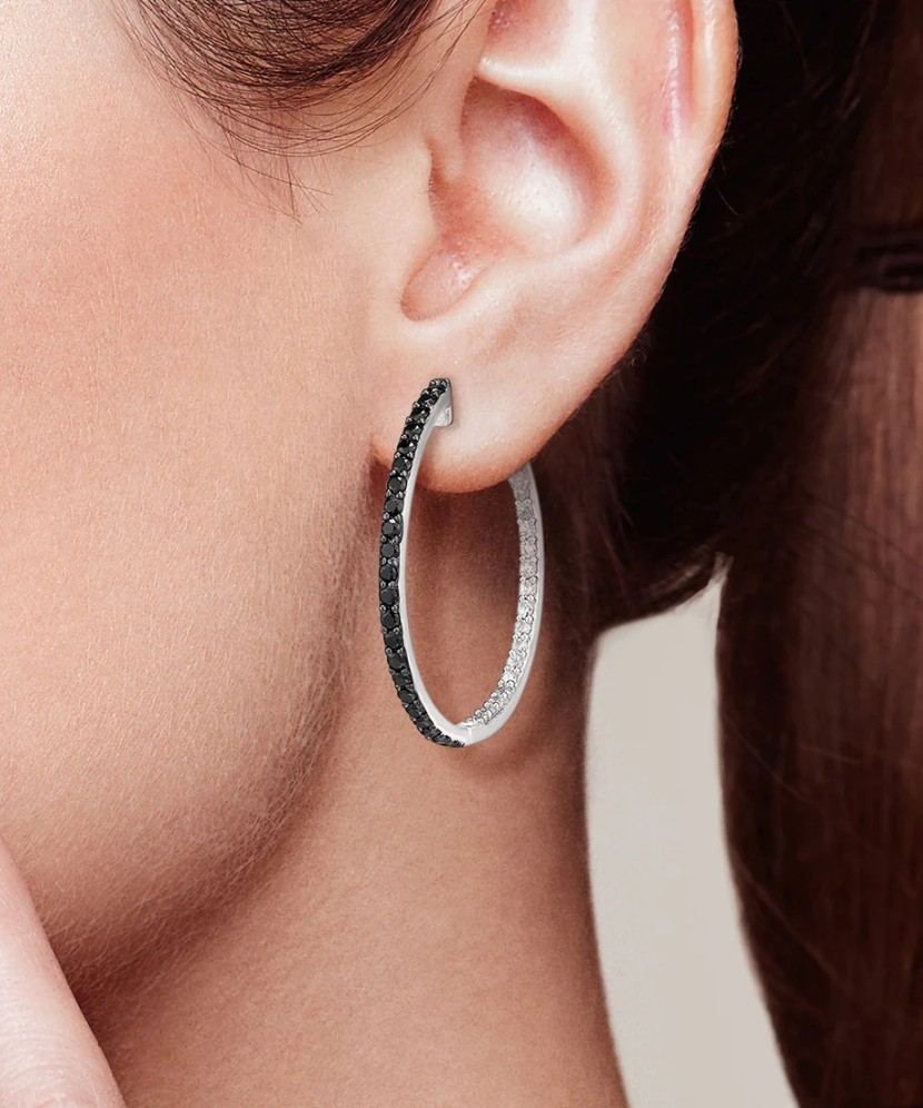 Sidabriniai auskarai su špineliais ir cirkoniais - Sidabriniai auskarai - Goldinga