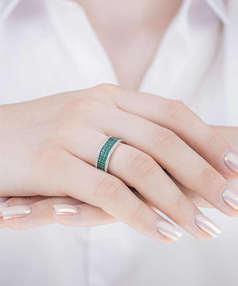 Sidabrinis žiedas su špineliais ir cirkoniais - Perkamiausi - Goldinga