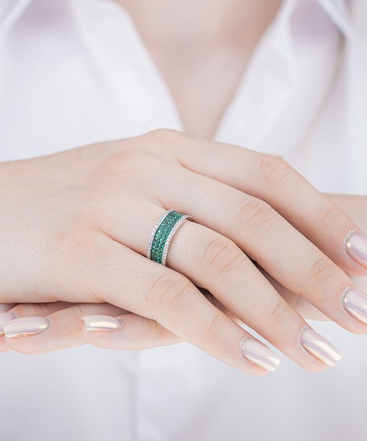 Sidabrinis žiedas su špineliais ir cirkoniais - Perkamiausi - Goldinga