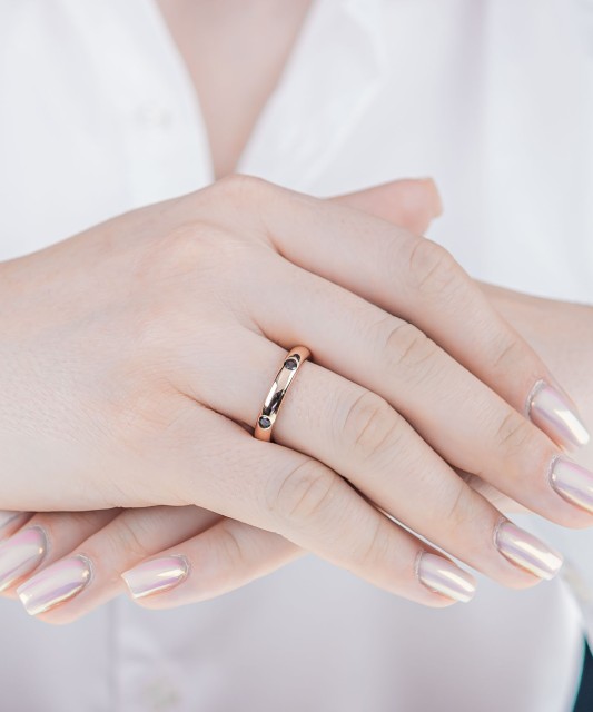 Paauksuotas sidabrinis žiedas su cirkoniais