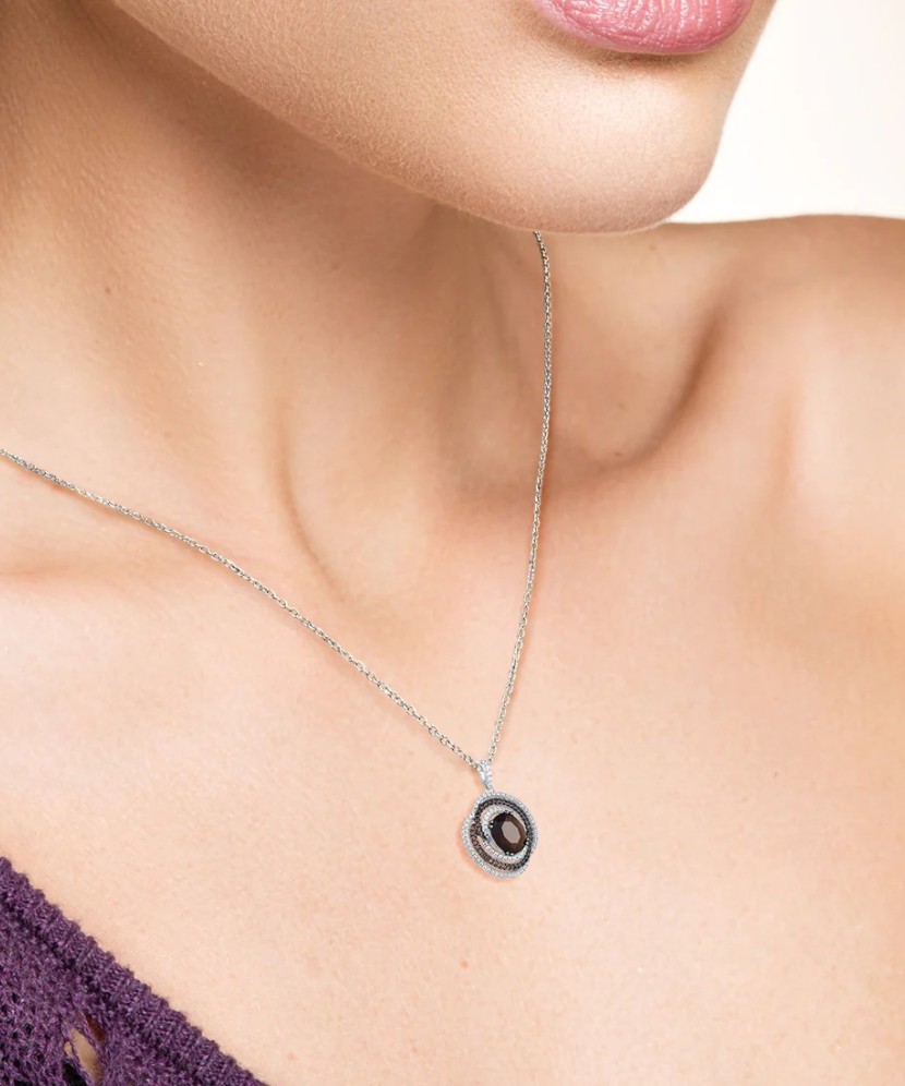 Sidabrinis pakabukas su špineliais ir cirkoniais - Sidabriniai pakabukai - Goldinga