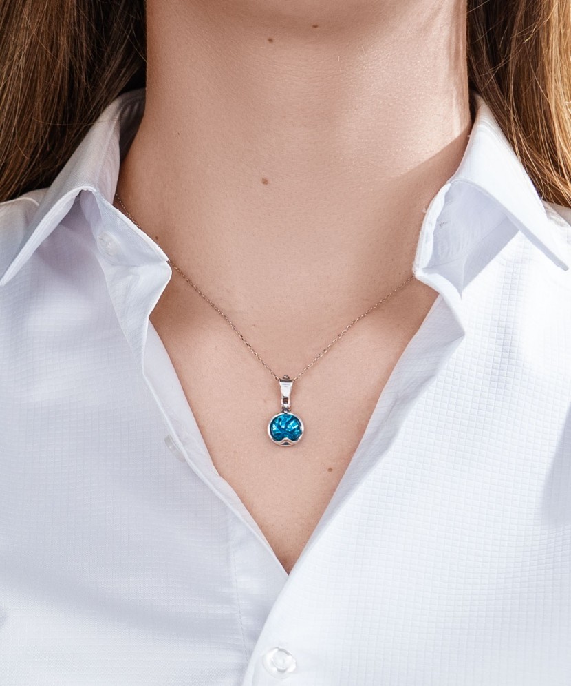 Sidabrinis pakabukas su akvamarinu - Sidabriniai pakabukai - Goldinga